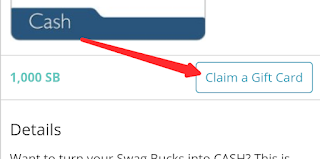 Claim gift card on swagbucks