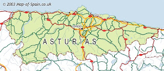 Mapa de Asturias Región