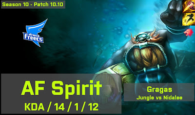 AF Spirit Gragas JG vs Nidalee - KR 10.10