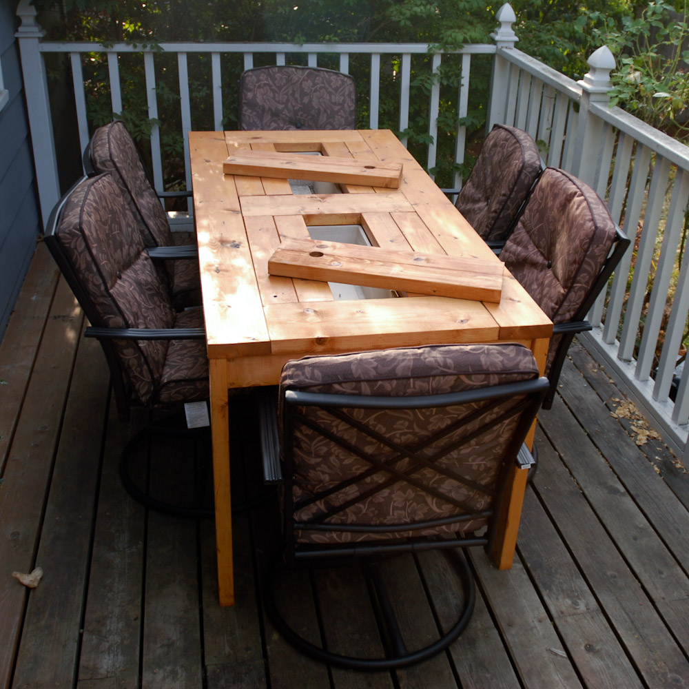 DIY Patio Table with Built-in Beer/Wine Coolers - Creative DIY Ideas