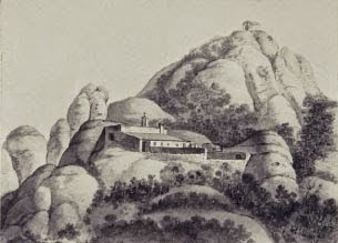 Serra de Montserrat-Ermites de Montserrat, antiga imatge de l'ermita de Sant Jeroni