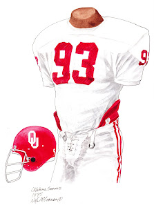 1975 University of Oklahoma Sooners football uniform original art for sale