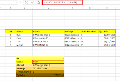 Penggunaan VLOOKUP dan HLOOKUP Lengkap