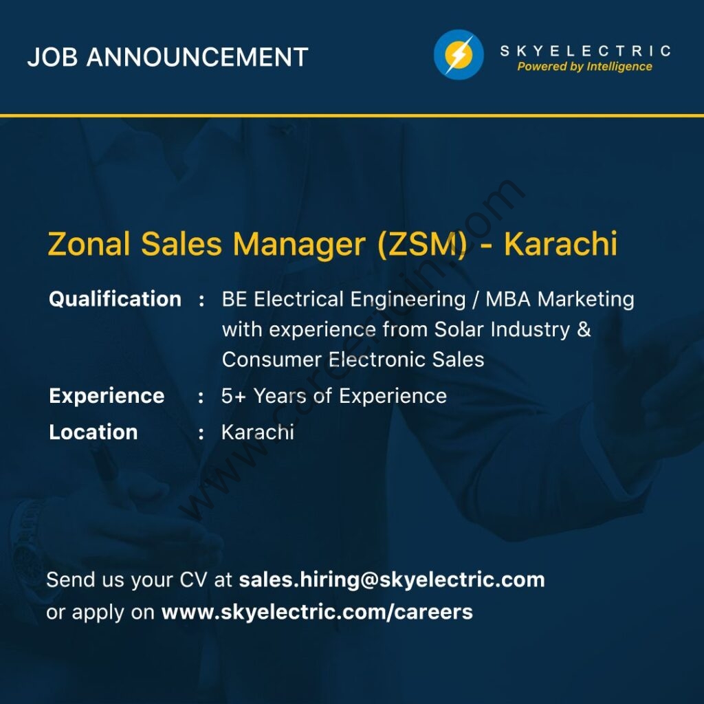 SkyElectric Pvt Ltd Jobs Zonal Sales Manger (ZSM)