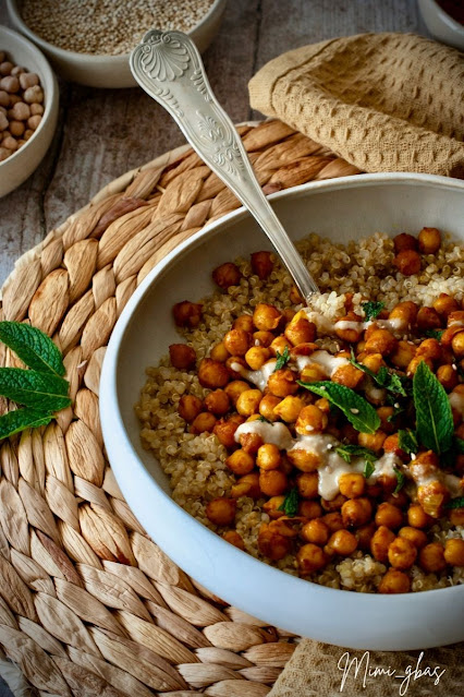 bowl pois-chiches et quinoa aux épices - balise alt