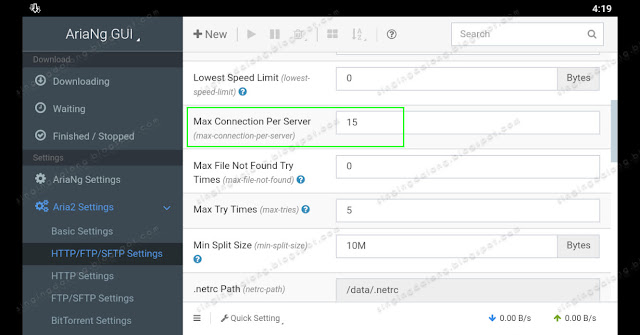 Accelerating downloads with the Pandownload web version and AriaNgGUI app on Android