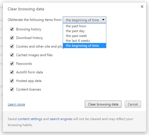 Clear Browsing Data