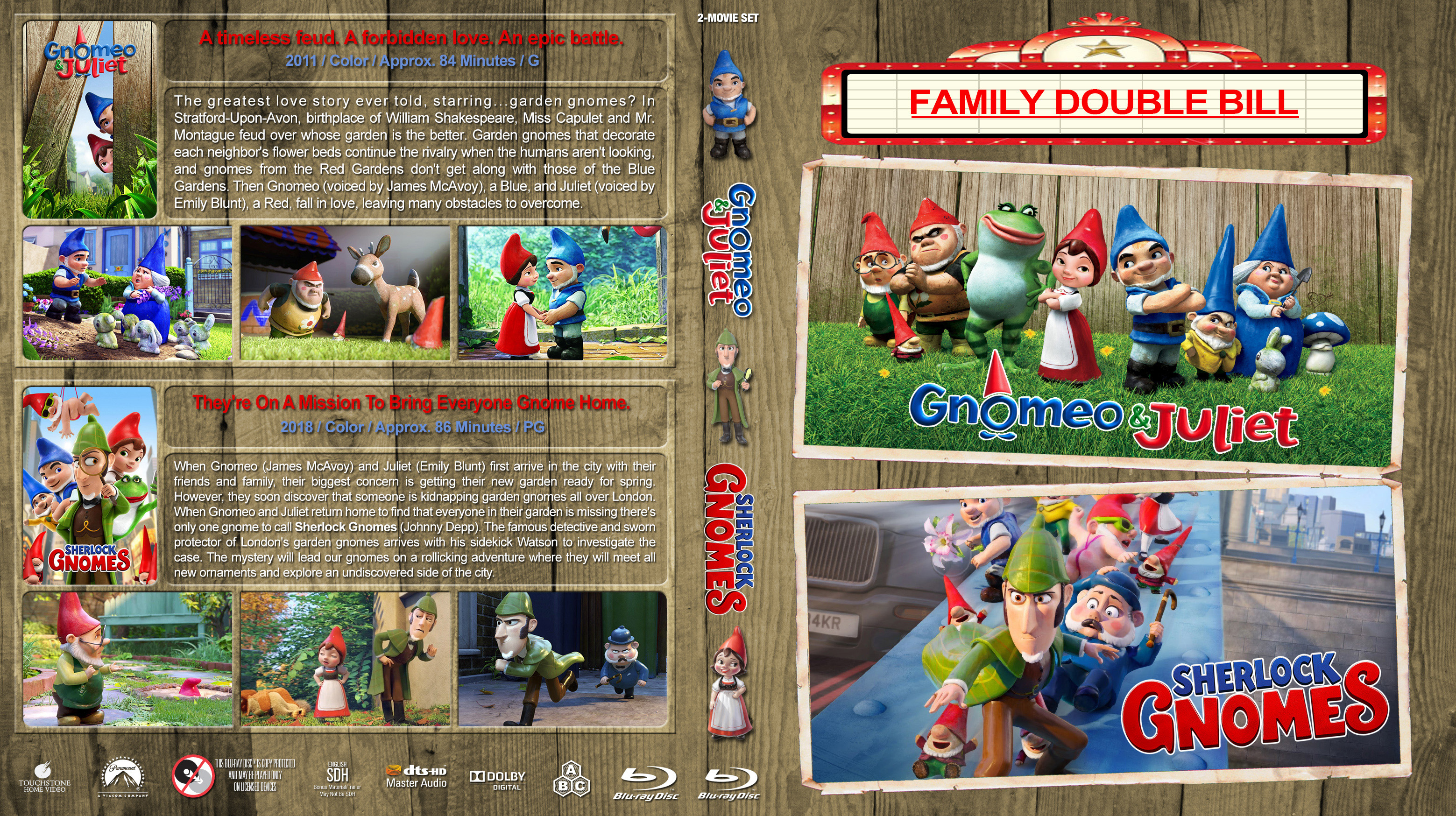 Gnomeo & Juliet / Sherlock Gnomes Double Feature Bluray 