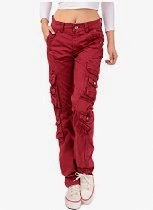 <br />Lixmee Women'S Solid Color Regular Cargo Pants
