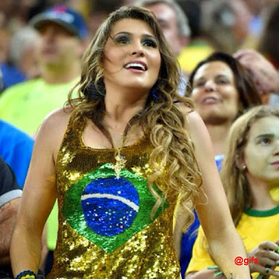 Beautiful Girls Brazilian Football Supporters World Cup