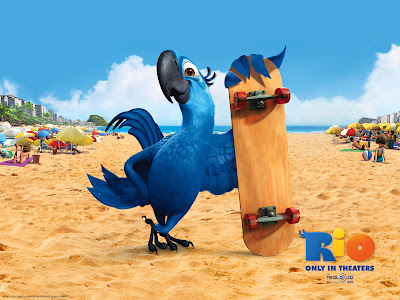 Blu with skateboard Rio Wallpaper