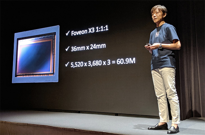 Казуто Ямаки на презентации полнокадрового сенсора Foveon X3