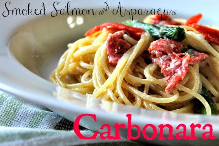 Smoked Salmon and Asparagus Carbonara