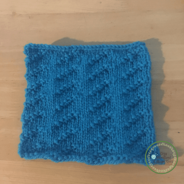 Picture of caterpillar stitch oblique knitted square