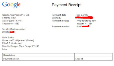 Google Adsense Payment Prove