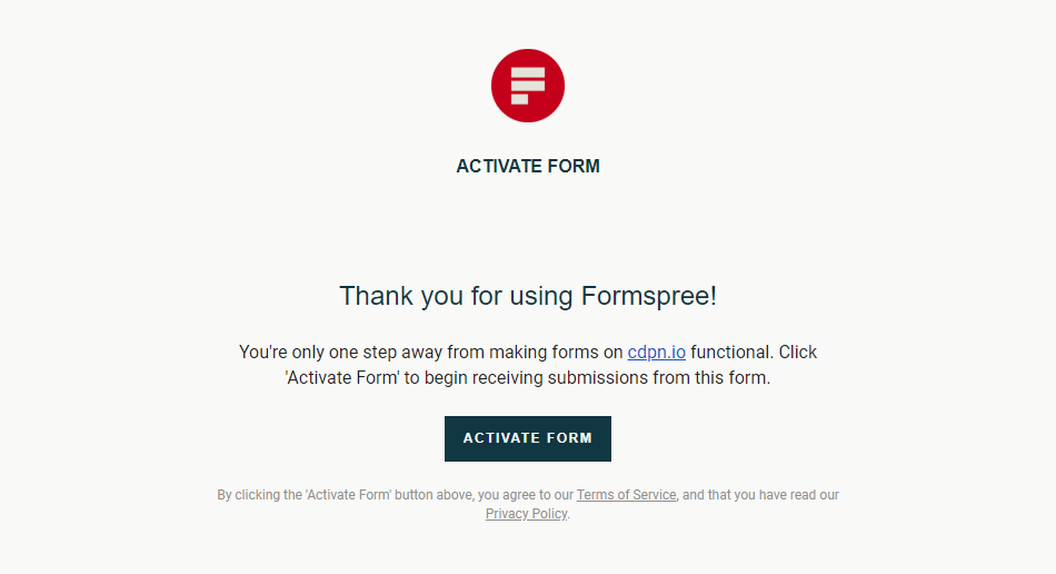 email dari formspree untuk admin blog/website