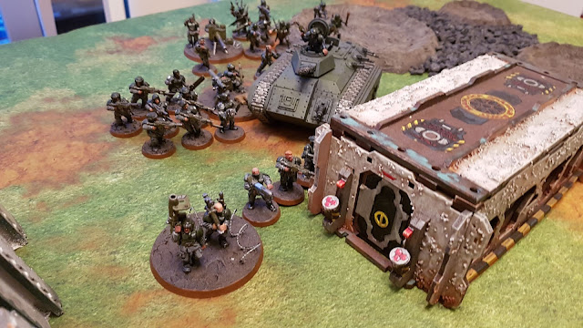 Warhammer 40k battle report - Eternal War -  Narrow The Search - 500 points - Imperial Guard vs Alpha Legion