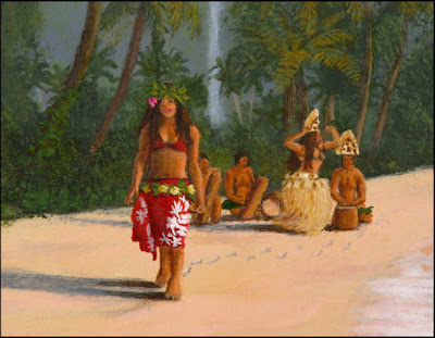 Polynesia,Hawaii,Tahiti,Pacific Islands,Paradise,dancer,drummer,sunset,sundown,beach,sand,flora,plants,tropical