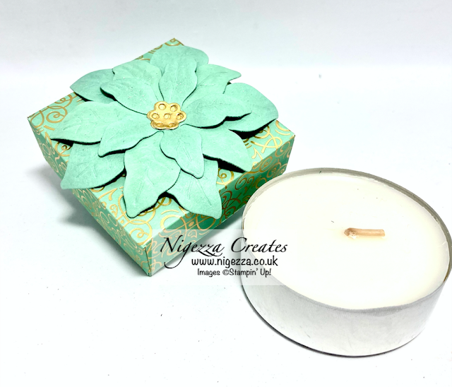 Large Ikea Tea Light Gift Box Using Poinsettia Petals