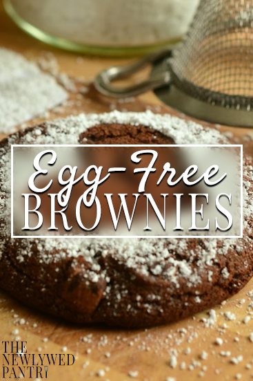 egg free brownies title image for pinterest