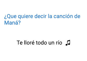 Significado de la canción Te Lloré Todo un Río Maná.