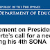 Deped's Official Statement on President Duterte’s call for a new SSL during his 4th SONA