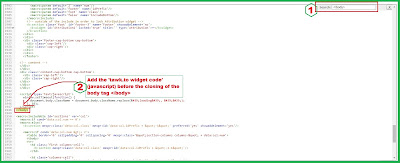 tawk.to widget code in blogger site
