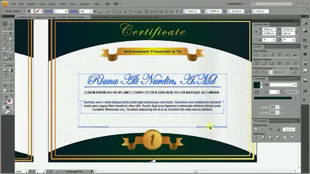 AdobeMasters.blogspot.com - Download Free Template Sertifikat Emas - Hijau Elegant _ Blog Panduan Adobe Suite