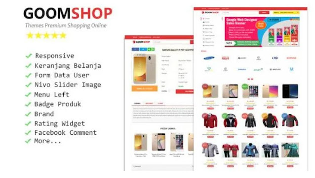 قالب Goomshop Premium Blogger للاعمال التجارية والتسوق للتحميل