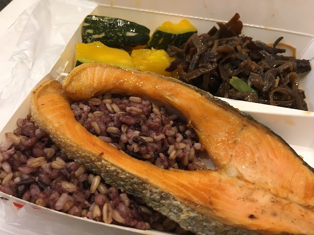 take out salmon brown rice