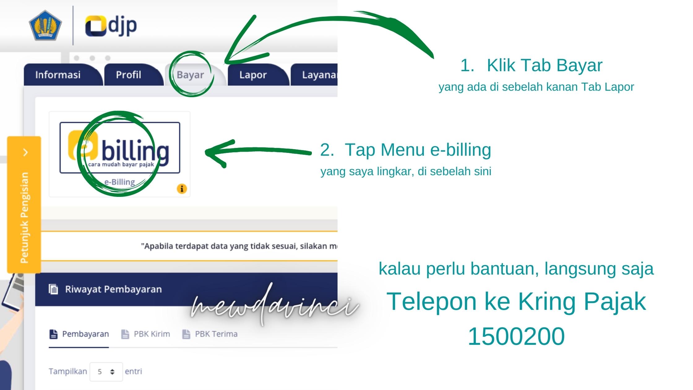 Menu Pembayaran Pajak Online