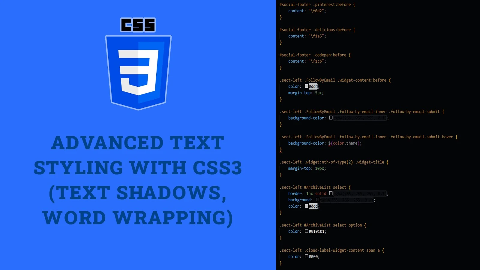 Advanced Text Styling with CSS3 (Text Shadows, Word Wrapping)
