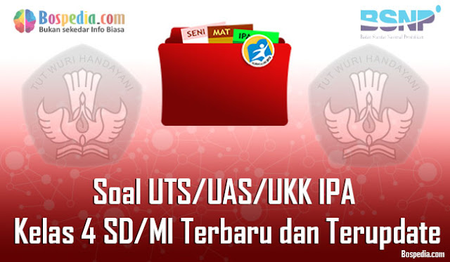 Soal UTS/UAS/UKK IPA Kelas 4 SD/MI Terbaru dan Terupdate