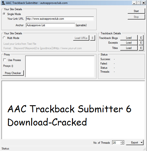 AAC Trackback Submitter 6 Download (Cracked)