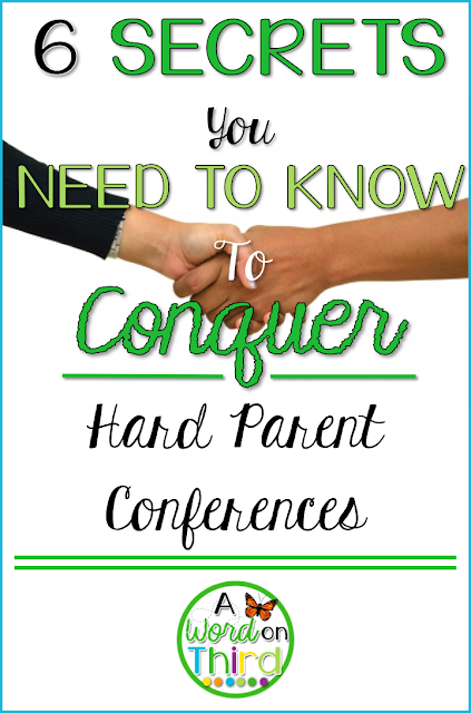 Navigate a tricky parent-teacher conference with these awesome tips from A Word On Third!