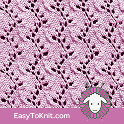 Eyelet Lace 34: Traveling Vine | Easy to knit #knittingetitches #eyeletlace