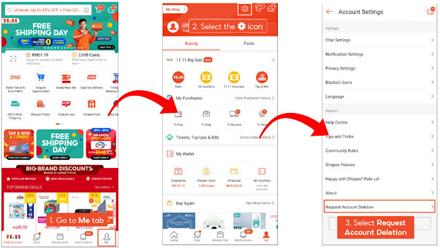 Cara Padam Akaun Shopee Selamanya