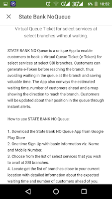 SBI NoQueue Details