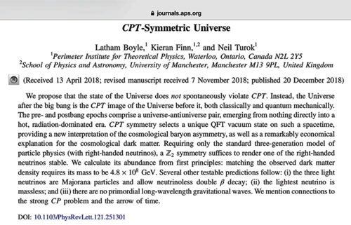 CPT-Symmetric Universe (Source: Physics Review Letters)