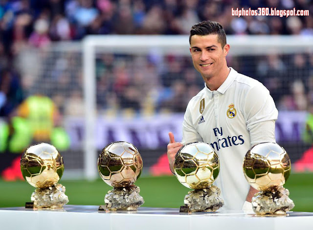 Cristiano Ronaldo Pictures with trophy