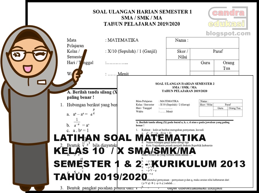 Latihan Soal Matematika Kelas 10 Semester 1 dan 2 K13 Tahun 2019/2020 | Administrasi Sekolah SD ...