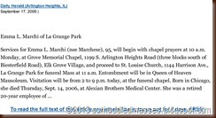 Emma L. Marchi of La Grange Park.(Obituaries)(Obituary) - Daily Herald (Arlington Heights, IL) | HighBeam Research