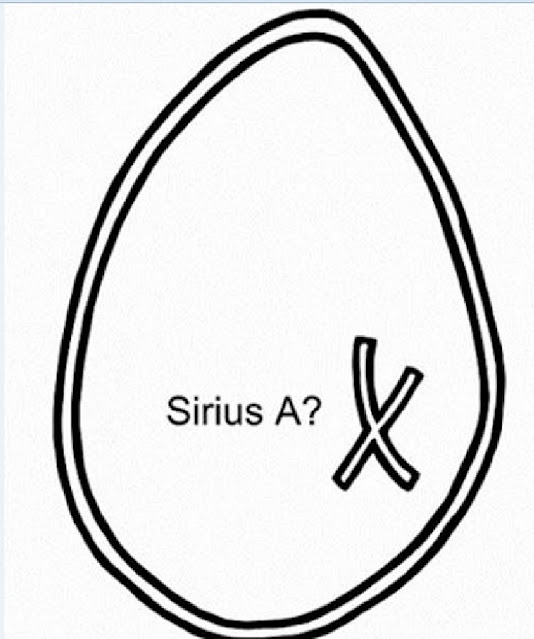Диаграмма догонов, как говорят, представляет эллиптическую орбиту Сириуса B вокруг Сириуса A