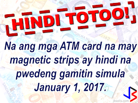 EMV cards is said to be more secured compared to the magnetic strips that are widely used in ATM cards and some credit cards. ATM card scheming and card fraud has long been a problem for banks and cardholders. To get rid of it, the Bangko Sentral ng Pilipinas , in 2013, has issued a directive to the banks in the Philippines to replace the magnetic strips on the ATM and credit cards they are issuing with EMV (Europay, Mastercard, Visa) chips, which is  according to the Head of BSP Core IT Specialist Group, Melchor Plabasan. According to Mr. Plabasan, the EMV chip embedded in the card is more secured and is, according to him, virtually impossible to be copied or scheme. "Every time the chip is used in the (ATM) terminal, it automatically sends a dynamic code," Plabasan added. As of this report, the banks are in a huge backlog about the BSP deadline. Out of 8.5 million credit cards and 76 million ATM debit and prepaid cards that has to be replaced, they only made replacement on roughly 50%  of it. BSP said that the public can still use the old cards with magnetic strips and there is no need to panic about the January 1, 2017 deadline. However, most of the ATM machines or terminals are already been upgraded to accommodate cards bearing EMV chips in it and no longer accept cards with magnetic strips.   The BSP has issued a warning to the banks who are still not being able to replace the cards with EMV embedded cards, should any fraud or scheming arise and there had been an unauthorized transaction, the bank will be held accountable and pay the lost or damages if the client submits a proper report.    Meanwhile, the BSP is reminding all old notes holder that the  old bank notes has already been demonetized since Dec. 31, 2016. But the OFWs who are not in the country can still be exchanged until 2017 but they need to be  registered online.  Read the details here:    Some hearsay about demonetization and the new bank notes. They are absolutely false! These hearsay has been falsified by  BSP Regional Director Leonides Sumbi.                   Only the new design series paper bills issued since 1985 until 2010 will not be accepted by January 1, 2017.  As long as the paper bill is a new generation cureency series, the one that was released since December 2010, the signature of the previous or current President should not matter.   Although BSP has ordered banks to replace ATM cards with EMV chip, this doesn't mean that ATM cards with magnetic strip will not be accepted anymore starting January 1, 2017 although some ATM terminals might not accept it.