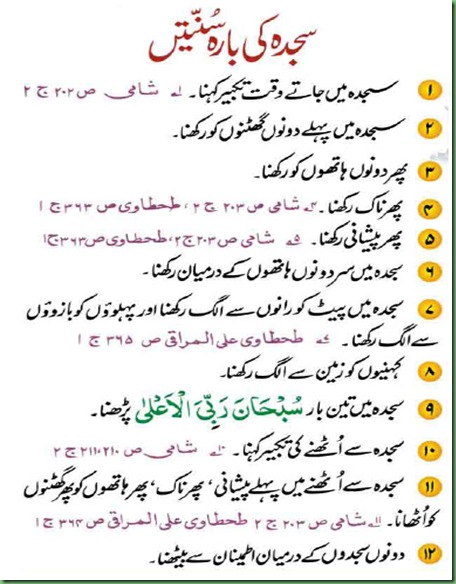 Sajda ki twelve(12) Sunnatain