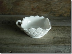 milk glass square dish