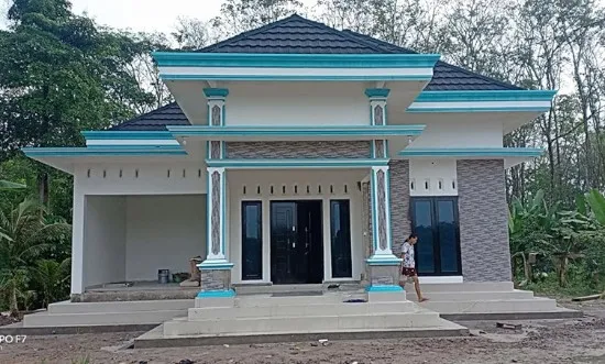 rumah minimalis kombinasi warna biru muda biru langit biru laut biru tua dengan warna abu abu tua atau muda