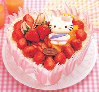 Hello Kitty strawberry cake