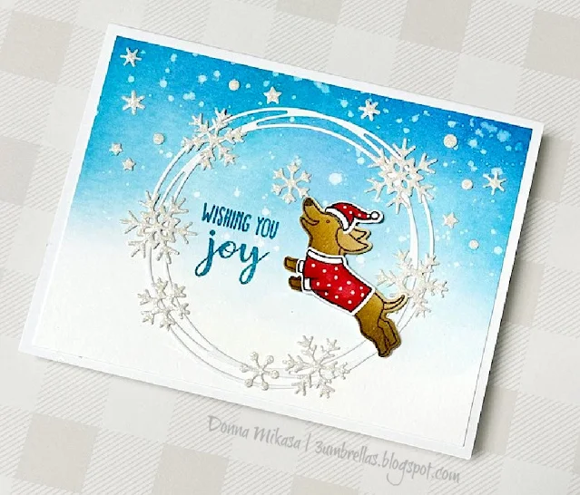 Sunny Studio Stamps: Dashing Dachshund Winter Themed Holiday Card by Donna Mikasa