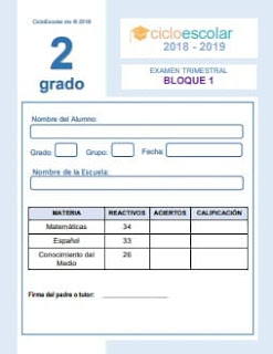 Examen del Bloque I Segundo grado 2018-2019